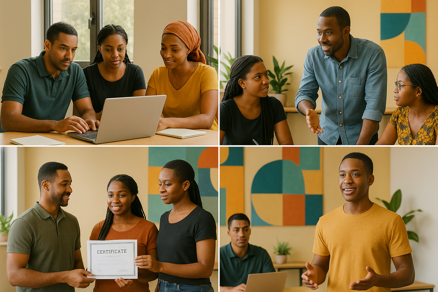 Facilitator guiding students in class